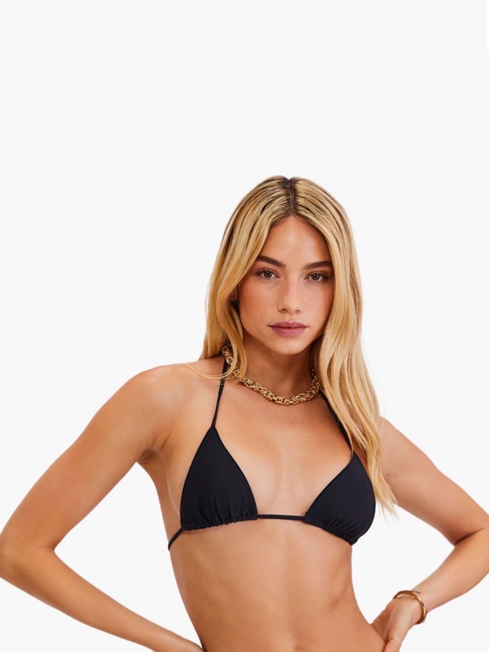 Black Triangle Bikini Top - Women Swim